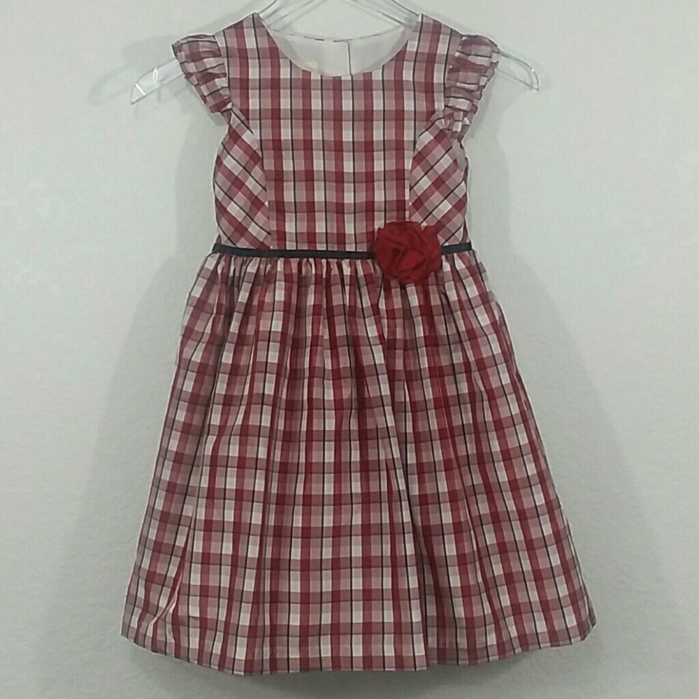 Laura Ashley London 6x Plaid Party Dress Red White